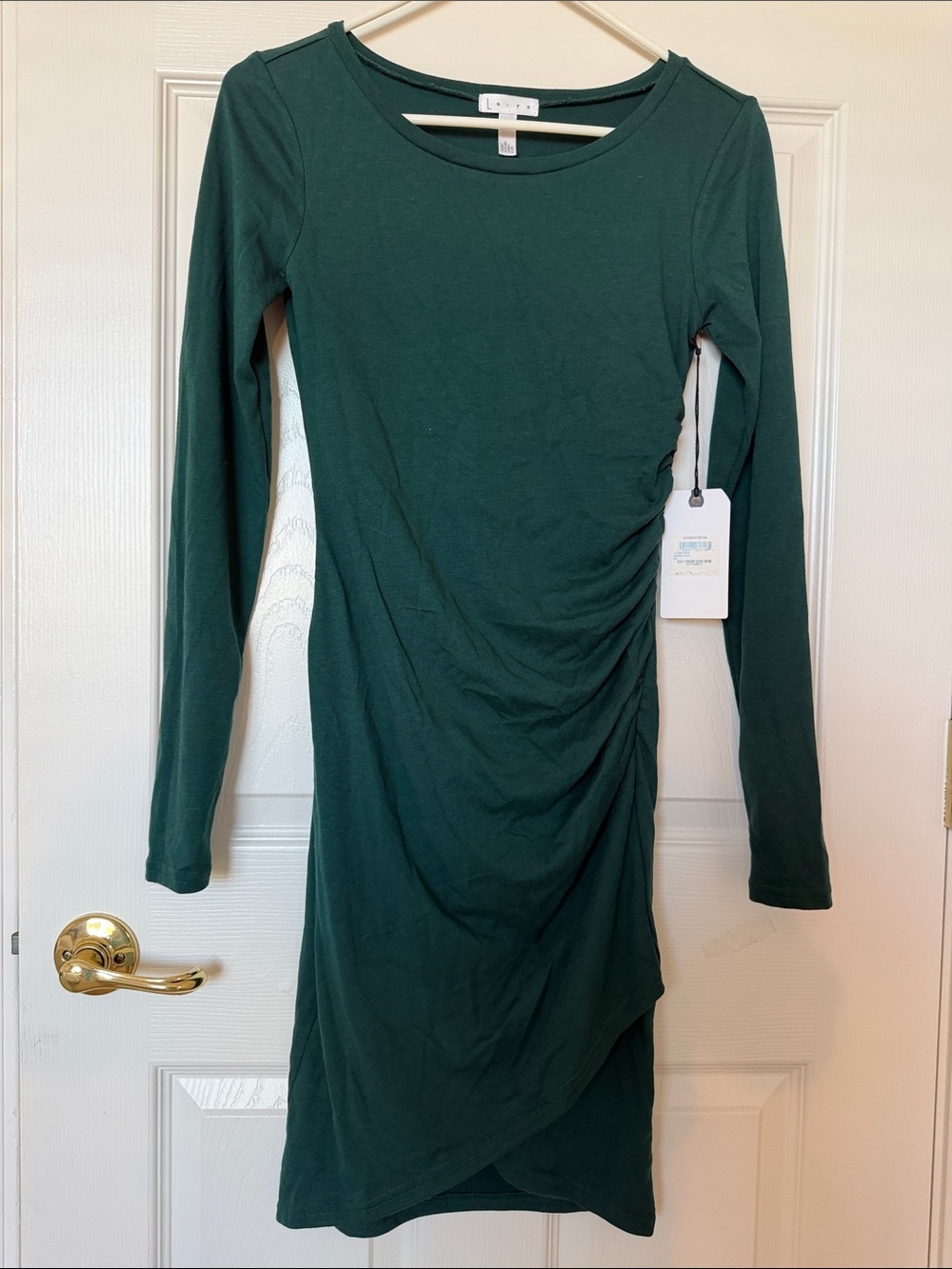 Nordstrom Long Sleeve Ruched Sheath Dress in Forest Green